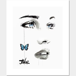 Blue flutter Posters and Art